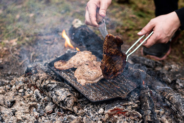 barbecue with meat