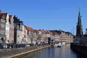 Fototapeta premium Beautiful view Copenhagen city canals in Denmark 