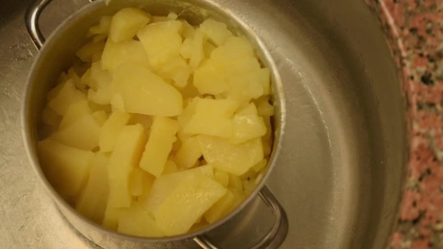Mushed Potatoes  preparation in a pot