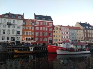 Obraz premium Beautiful view Copenhagen city canals in Denmark 