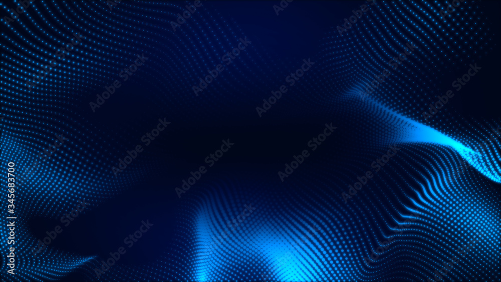 Canvas Prints dot white blue wave light screen gradient texture background. abstract technology big data digital b