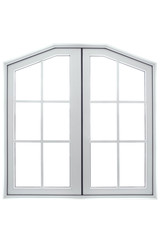 White window frame isolated on white background.