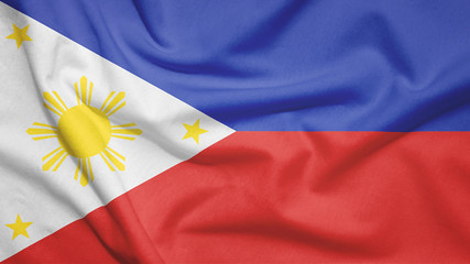 Philippines flag with fabric texture