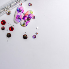 manicure, extension and design of nails with gel