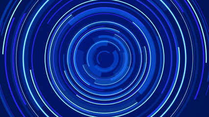Circle blue neon light technology Hi-tech dark background. Abstract graphic digital future concept design.