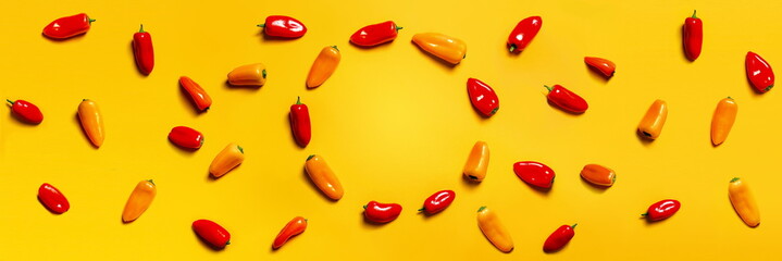 Set of fresh whole sweet pepper