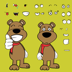 funny teddy bear cartoon expressions collection set in vector format