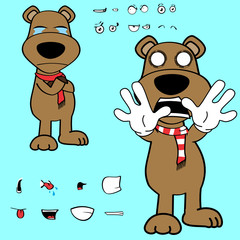 funny teddy bear cartoon expressions collection set in vector format