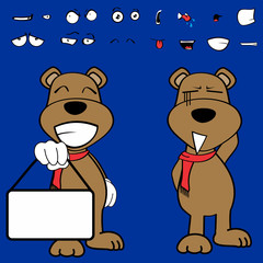 funny teddy bear cartoon expressions collection set in vector format
