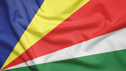 Seychelles flag with fabric texture
