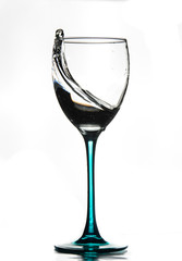 isolated wine glass with water