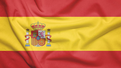 Spain flag with fabric texture