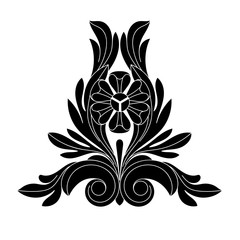 Vintage baroque frame scroll ornament engraving border floral retro pattern antique style acanthus foliage swirl decorative design element filigree calligraphy vector