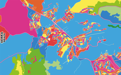 Serra, Brazil, colorful vector map