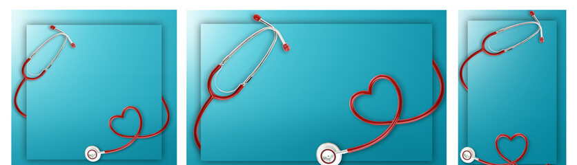 Creative layout for 12 May International Nurse Day heart form and stethoscope design with free text area.(3 dimension in one)