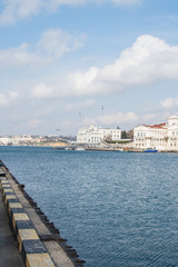 Fototapeta premium artillery bay in Sevastopol, the Black Sea, Sevastopol embankment, rest in Crimea. Russia, Crimea, Sevastopol
