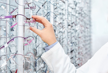 Eyeglasses collection in different shapes and sizes, finding the right frame