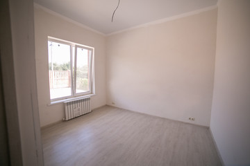 Room in the house apartment right after the renovation. New and without furniture