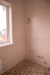 Room in the house apartment right after the renovation. New and without furniture