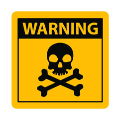 warning sign with skull and crossbones