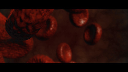 Bacteria, the corona virus and red blood cell infection. - 345697344