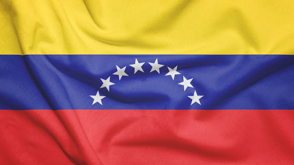 Venezuela flag with fabric texture