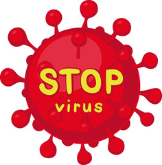 Stop Virus  - Vector Illustration - Covid 19
