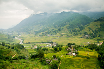 Obraz premium Rice terrace and Moutain view at Sapa