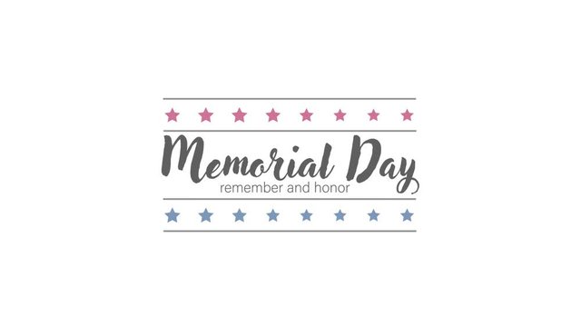 Handwritten Memorial Day animation on the US