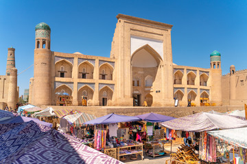 The view o famous bazaar street in Khiva