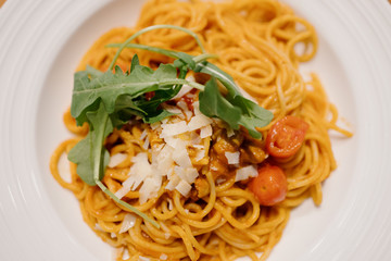 spaghetti with pesto