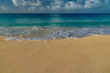 tropical beach panorama Anguilla island Caribbean sea