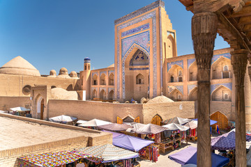 The view o famous bazaar street in Khiva