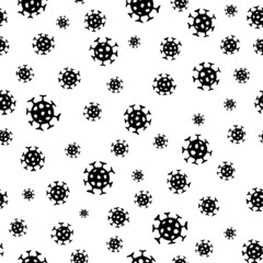 Virus epidemic seamless pattern. Backdrop with illustration of novel Coronavirus background. Ornamental COVID-19 medical design. Abstract bacterium tile texture.