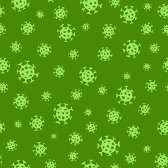 Virus epidemic seamless pattern. Backdrop with illustration of novel Coronavirus background. Ornamental COVID-19 medical design. Abstract bacterium tile texture.