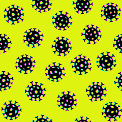 Fototapeta na wymiar Virus seamless pattern. Abstract bacterium backdrop. illustration of novel Coronavirus 2019-nCoV background. 