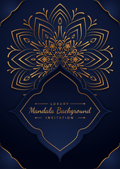 Luxury Mandala Background invitation golden card