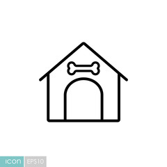 Dog house vector icon. Pet animal sign