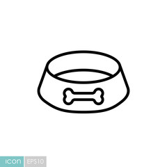 Pet dog bowl vector icon. Pet animal sign