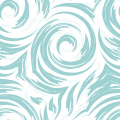 Seamless turquoise pastel color swirl or tornado vector texture isolated on white background.Pattern for fabrics or packaging backdrop for website