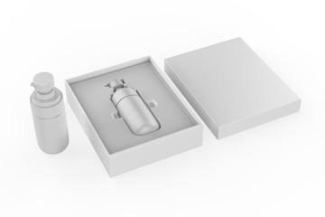 realistic cosmetic bottle with dispenser. Beauty skin care product container. 3d illustration