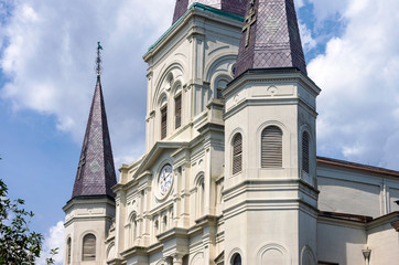 Towers and facade of new orleans cathedral