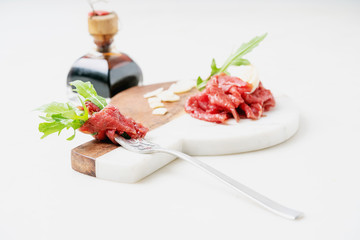 Marbled beef carpaccio.