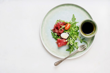 Marbled beef carpaccio.