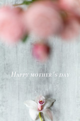 card, flowers, mother's day, congratulation, a glass of milk, background