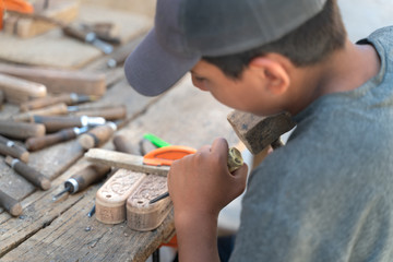 The young wood masters at work
