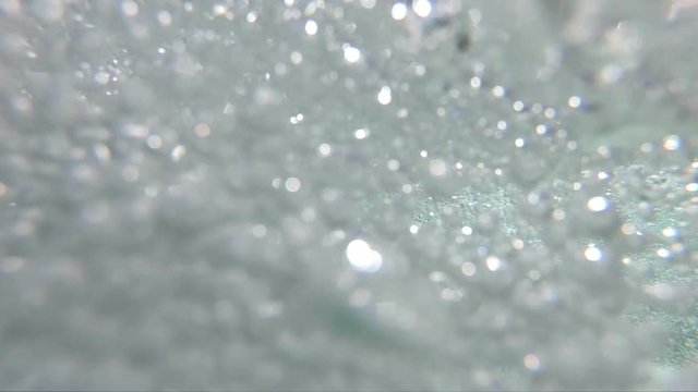 Air bubbles underwater in slow motion 250fps