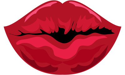Woman lips kiss