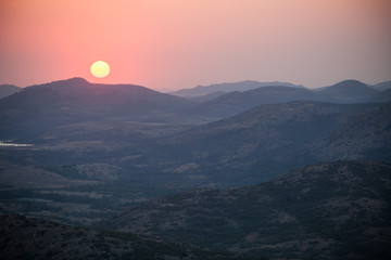sunset over the mountains