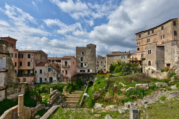 Fototapeta na wymiar Panoramic view of the town of Terracina, Italy 